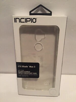 INCIPIO* Phone Case ZTE MAX BLUE Flexible NGP PURE Impact Resistant CLEAR New!