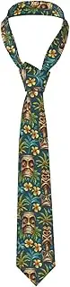 [Famame] Men's Tie Necktie Funny Novelty Tikis Tropical Tree Neckties for Men Formal Party Business Regular Length Neckties Soft Designer Wedding, Tikis Tree