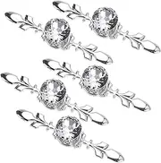 5 Pack Crystal door handles, handles for cupboards draws, Drawer Dresser Knobs Pull Handles, Crystal Drawer Pulls with Backplates, Antique Diamond Glass Cabinet Knobs for Kitchen, Dresser and Cupboard