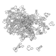 60pcs 12.2mm Sewing Hooks and Eyes Closure for Bra Trousers Skirt Dress, Silver