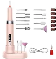 Portable Nail Drill, Rechargeable Electric Nail File, Versatile Electric Nail Drill, Adjustable Electric Nails Filer Charging Base 13.3 x 2.3 cm/5.2 x 0.91 Inches for Home Nails Salon Pink, White,