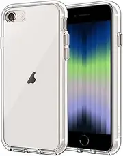 JETech Case for iPhone SE 3/2 (2022/2020 Edition), 4.7-Inch, Non-Yellowing Shockproof Phone Bumper Cover, Anti-Scratch Clear Back (Clear)