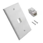 Ethernet Wall Plate -Single Gang 1 Port RJ45 Cat6 Keystone Jack Female 1 Pack