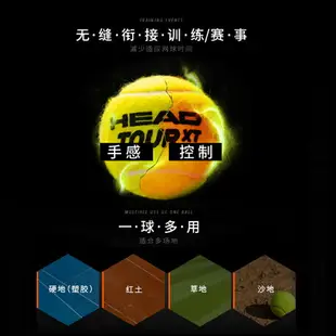 海德HEAD XT TOUR 比賽網球 黃金球3個裝中網協比賽專業用球