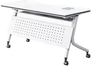 Folding And Storing Office Conference Table, 360 Degree Rotatable Mobile Free Splicing Modern Long Training Table, Can Be Used As Training Table Classroom Table Conference Table(160*40cm/63*15.7in)