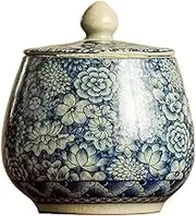 Decorative Small Sealed Jar Retro Zen Loose Leaf Tea Storage Jar Chinese Vintage Ru Kiln Storage Jar Container