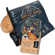 Think4earth - (2 Pack) Bread Bag - Reusable freezer bread bag for homemade bread maker gift giving - Bread Container for Sourdough Loafs Storage, Large Bread Bags for Homemade Bread with Lining