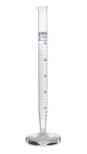 Crow Receiver, 25mL - Class A - Round Base - Blue Graduations - Eisco Labs