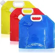3 Pcs 5 litres Collapsible Water Container Bag, BPA Free Plastic Water Carrier Folding Water Bag, maxin Foldable Water Bottle for Outdoor Camping Backpacking Hiking