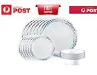 Blue Dinnerware Set 18 Piece Big Plates Bowls Butter Plates FREE SHIPPING
