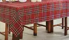 Christmas Red Plaid Cotton Fabric Tablecloth Various Size by SANTA'S WORKSHOP
