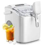 Advwin 12KG Ice Maker Self-Cleaning Ice Machine with Handle Countertop - White