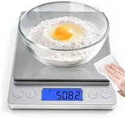 OGWAI Rechargeable Digital Food Scale with Gram and Ounce, Measuring Range 0.1g/3kg(6.6lb), Smart Kitchen Scale for Food, Baking, Cooking, Sourdough Bread, Weight Loss - Small Kitchen Gadget Product