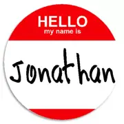 Hello My Name Is Jonathan - 25 Pack Circle Stickers 3 Inch - Customizable