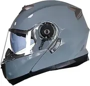 Integrated Modular Motorcycle Helmet Flip Up Motorbike Helmet Double Sun Visor Full Face Helmet Lightweight DOT/ECE Approved Crash Helmets for Adults Men Women A,M=55-57CM