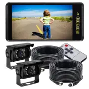 HD 9" Rear View Mirror Monitor Caravan 4PIN 2x Sharp CCD Reversing Camera+2x 10m