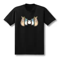 在飛比找蝦皮購物優惠-宮崎駿電影卡通動漫周邊TOTORO龍貓t恤 短袖連帽夏季衣服