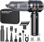 Lyiazsoy Car Vacuum Cleaner,22000PA High Power Mini Vacuum Cleaner,Rechargeable Handheld Vacuum,Portable Cordless Compressed Air Duster Air Blower for Car Home (goldblack)