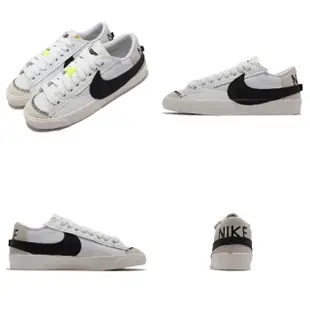 【NIKE 耐吉】休閒鞋 Wmns Blazer Low 77 Jumbo 女鞋 白 黑 大勾勾 解構 低筒 復古(DQ1470-101)