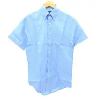在飛比找蝦皮購物優惠-布魯克斯兄弟鈕扣襯衫短袖亞麻 S 純色藍色日本直送 二手