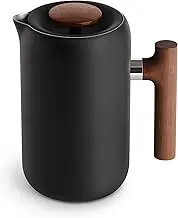 Fellow Clara French Press, 24oz - Matte Black and Walnut