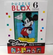Disney 6 Puzzle Blox- Six Sided 63 Cubes 5.125" x 6.675" (NEW!)
