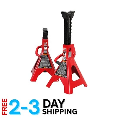 3 Ton Steel Jack Stands Adjustable Height Heavy Duty Car Support 1 Pair