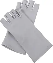 [CATIEBYE] 1pair Uv Fingerless Gloves for Women Lightweight Breathable Sun Blocking Cycling and Driving Gloves for Outdoor Activities Light Grey