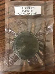 Tellurium sputtering target, 2"x 1/4" thick, 99.999%