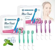 5 in 1 Disposable Mini Toothbrushes, with Toothpaste Floss Toothpicks and Tongue Scraper, Portable Pre Filled Travel Toothbrush for Adults and Kids, Suitable for Travel Office and On the Go Use (2 Mixed A (20Pcs))