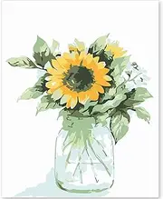 EFOTIML Paint by Number Kits for Adults, Beginners and Kids Age 8-12 Years, 1 Piece 16 x 20 Inch Canvas for Adult Painting Kits in Colorful Box (Without Frame), Sunflower and