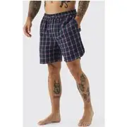 Mens Multi Woven Check Lounge Shorts