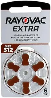 Rayovac 312 Zinc Air Extra (Card of six Cells)