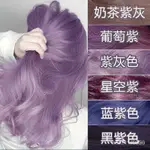 紫色染髮膏女2023流行色顯白黑紫灰色染髮劑自己在傢染泡泡沫 VOFX