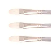 3x Jasart Interlocking Sz 4 Acrylic/Oil Art Paint Filbert Brush Fine Hog Bristle