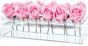 Rectangular Acrylic Vase, Transparent Rectangular Flower Centerpiece for Table, Modern Decorative Vase, Rectangular Acrylic Flower Stand for Home Decor and Wedding