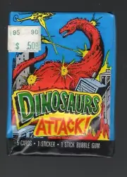 1988 Topps DINOSAURS ATTACK! Sealed Vintage Wax Pack, Single Pack Factory Sealed
