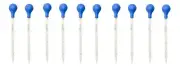 10Pk 10ml Glass Graduated Dropper Pipettes Lab Dropper w/ Red Rubber Cap&Scale