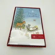 Sweet Simple Baby Jesus Christmas Card Hallmark Manger & Woodland Animals Set 16