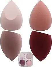 LeoLeoyy Makeup Sponge Set,Blending Foundation Sponge Beauty Sponge Makeup Puff with Case,8pcs for Cream, Powder and Liquid (1 Count (Pack of 4))