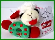 NW XMAS FESTIVE WINTER BERRIES WREATH MULTIPET SOFT PLUSH 6.5" LAMB CHOP DOG TOY