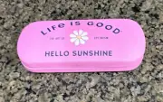 Life Is Good Pink Clamshell Eyeglasses Sunglasses Case Hard Storage