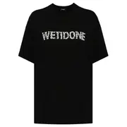 [We11done] Black Pearl Logo Washed Short-Sleeve T-Shirt