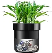 Younion Flower Pot Diversion Safe with Key Lock, Secret Hidden Safe Lock Box, Perfect for Hiding The Valuables Inside Flower Pot’s False Bottom, Plants Not Include,Black