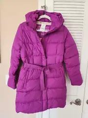 J Crew Crewcuts Girl's Purple Down Jacket with Hood - Brand New - NWT - Size 14