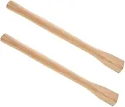 2pcs Gardening Hoe Handle Shovel Handle for Dig Hoe Gardening Replacement Long Grip Beige Wood