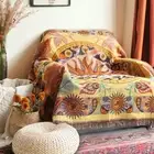the sun throw blanket sofa throw camping rug Retro Throw Blanket two sides