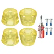 Roller Skate Toe Stops with Screwdriver Brake Stoppers Block Clear Yellow 2 Pair
