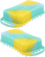 Healeved Baby Head and Scalp Brush Set Silicone Body Scrubber Soft Massage Brush for Newborns Toddlers