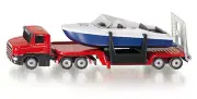 Siku Super 1613 Red Low Loader with Floatable Motor Boat Model